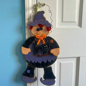 Halloween Hanging 3D Wood Witch Decoration